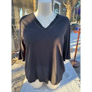 Reitmans Black Casual Shirt 3/4 Sleeve V-Neckline Sz XXL